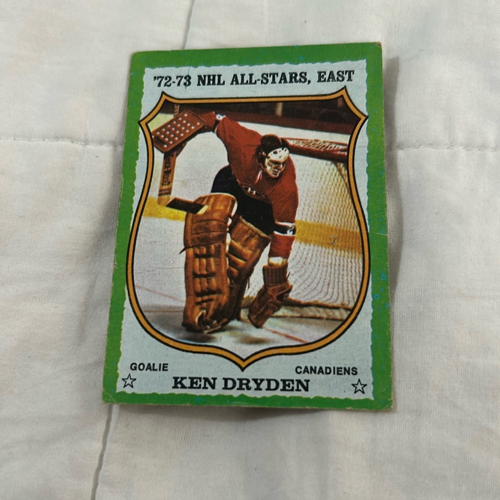 Ken Dryden 1973-1974 all star card.